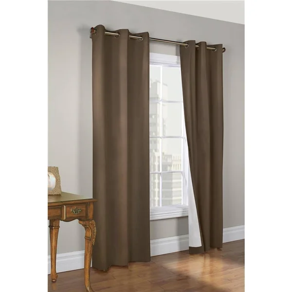 Weathermate Grommet Top Curtain Panel Pair Chocolate 80 x 63x22