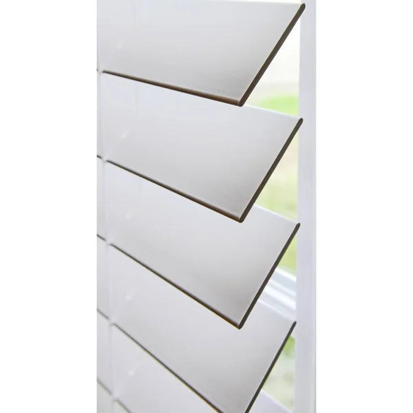 Linen Avenue Custom Cordless Faux Wood Blind White, 33 W x 60 H Flush Inside Mount