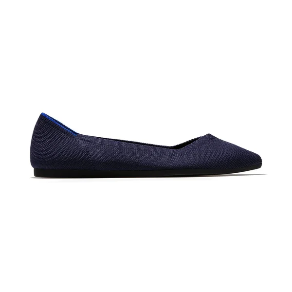 Rothy&s Navy Blue Pointed-Toe Flats - Maritime Navy, Size 9.5