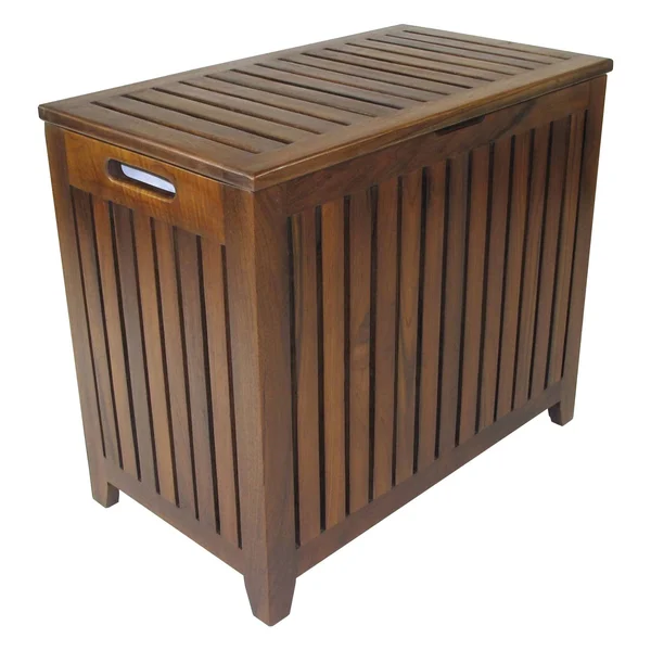 Redmon Genuine Teak Bench Hamper
