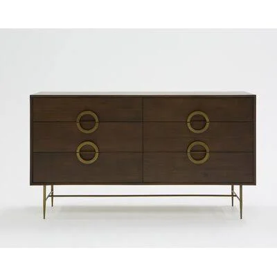 Eatmon Acacia 6 Drawer Double Dresser
