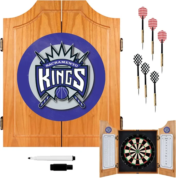 NBA Sacramento Kings Wood Dart Cabinet Set
