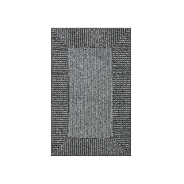 Maples Encore Striped Border Rug - Grey, 2x6 ft
