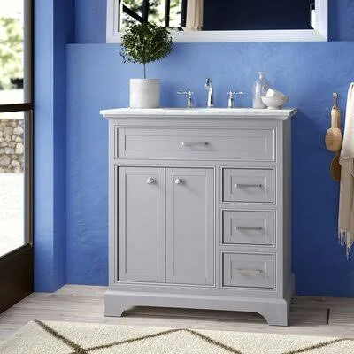 Vanessa 32x22 Single Bathroom Vanity Set Rosecliff Heights Base Finish: Gray