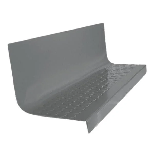 Roppe 20 x 6 ft Dk Gray Raised Circular Rubber Sq. Nose Stair Tread