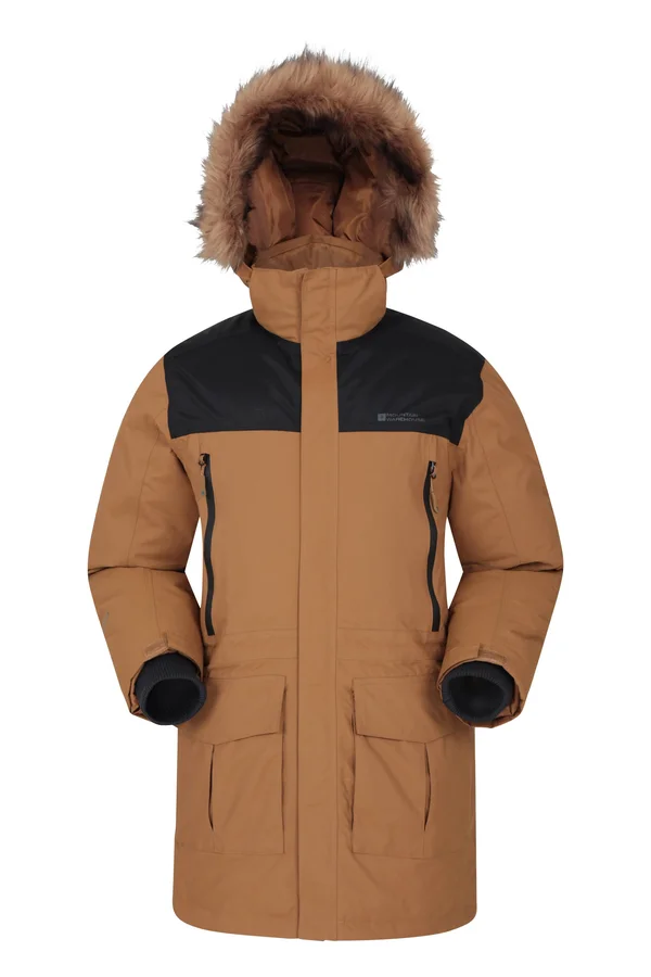 Mountain Warehouse Antarctic Extreme Waterproof Mens Down Jacket - Orange, Size Xxs