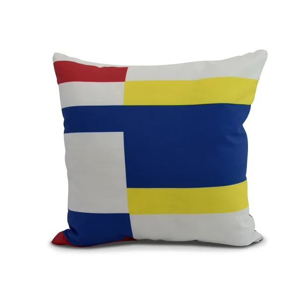 Simply Daisy - 20 x 20 inch, Multi Abstract, Geometric Print Outdoor Pillow, Royal Blue