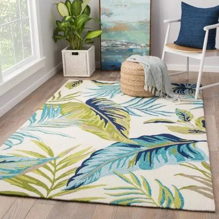 Bay Isle Home Montego Hand-Hooked Blue Indoor/Outdoor Area Rug