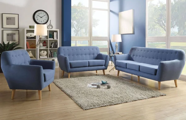 Acme Furniture 52657 Ngaio Blue Linen Chair