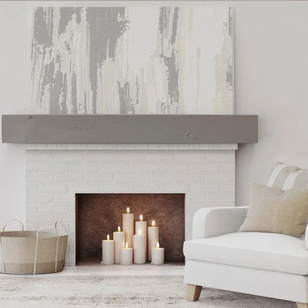 Ekena Millwork MANUKP08X12X84BD 8x22H x 12x22D x 84x22W Knotty Pine Faux Wood Fireplace Mantel - Burnished Honey Dew