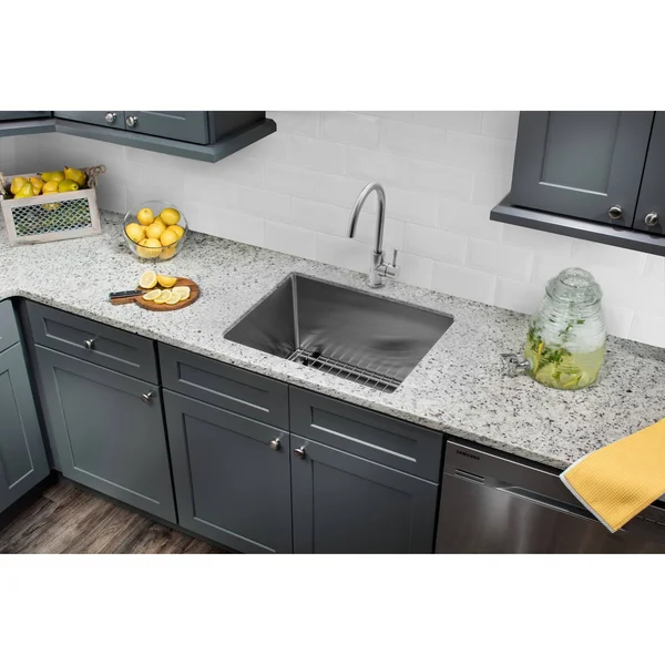 Cahaba CASC0090 23 inch 16 Gauge Stainless Steel Handmade Single Bowl Bar Sink with Gooseneck Kitchen Faucet