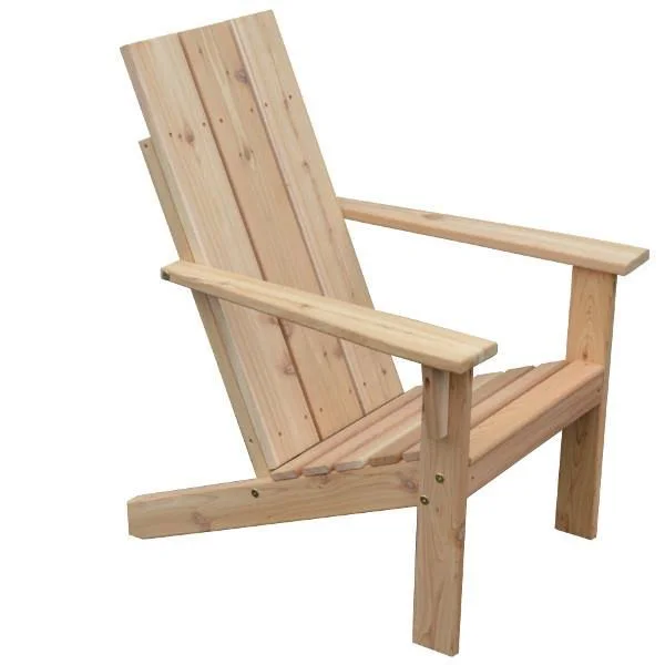 Western Red Cedar Modern Adirondack Chair Gray Stain