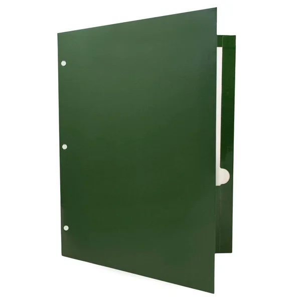 Jam Paper Laminated Glossy 3 Hole Punch Two-Pocket School Folders, Green, Bulk 100/Box (385GHPgrb)