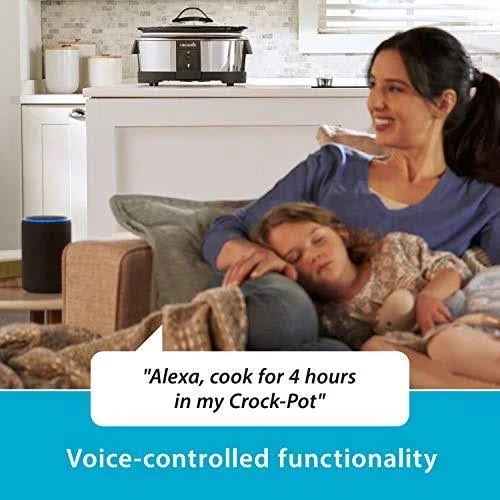 Crock-pot 2101704 6 Quart Slow Cooker Works with Alexa, Programmable Stainless