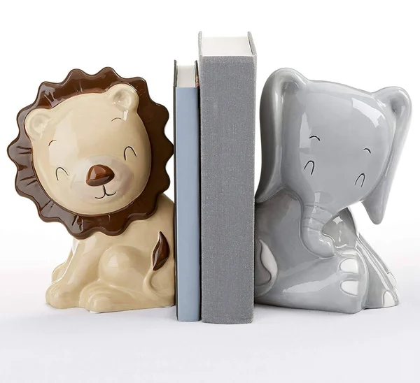 Baby Aspen Ceramic Safari Bookends
