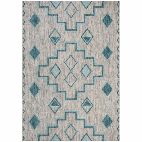 Safavieh 9& x 12& Courtyard CY8533-37212 Grey - Teal Rug