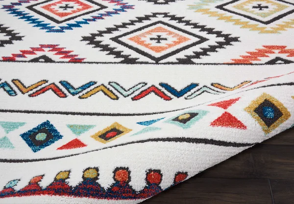 Nourison Navajo NAV06 2&2x22 x 7&9x22 Runner White Area Rug