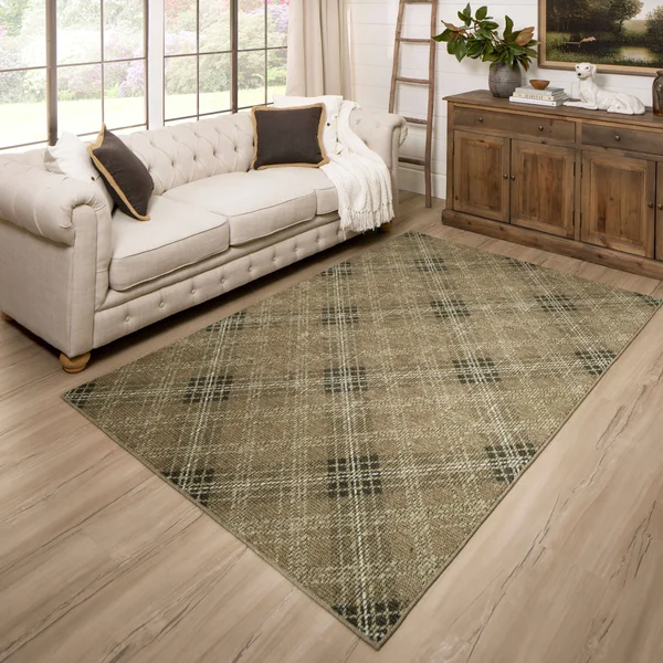 Mohawk Home Russell Charcoal 4 ft. x 6 ft. Plaid Area Rug - Grey