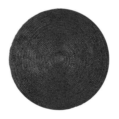 Bernyce Handmade Tufted Jute Black Area Rug Williston Forge Rug Size: Round 6'
