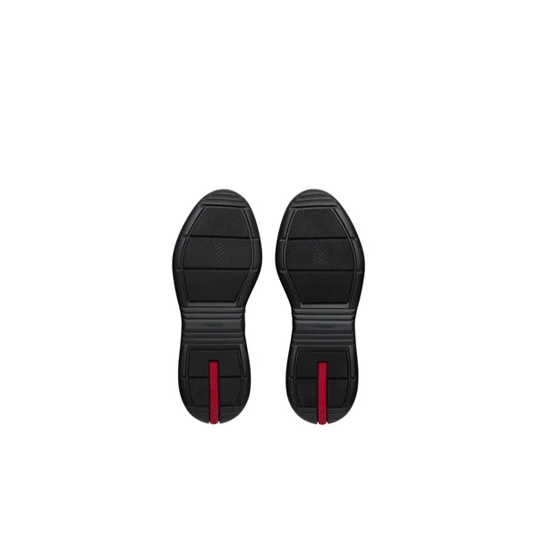 Prada America&s Cup Sneakers, Men, Anthracite Gray/Red, Size 7.5