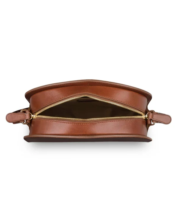 A.P.C. Demi Lune Small Leather Crossbody - Red/Gold