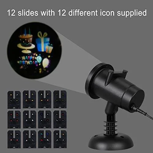 Ledgoo Holiday Light, Rotation Snowflake Star Spotlight Wall Decoration Lights with 12 Pcs Switchable Patterns for Christmas and
