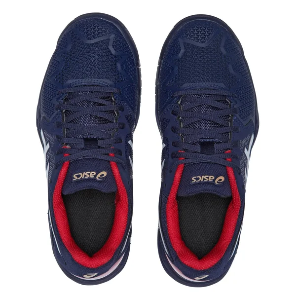 Asics Gel Resolution 8 GS Junior Tennis Shoes - Navy/Red 4.5