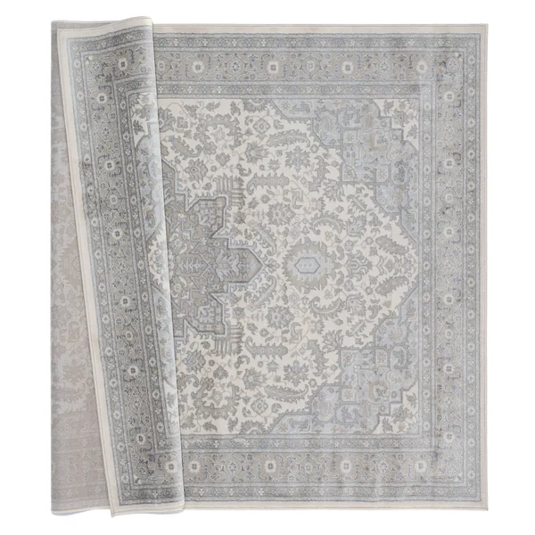 Porch & den Stoddard Geometric Floral Pattern Area Rug - 5&3x22 x 7&2x22 - Denim Blue