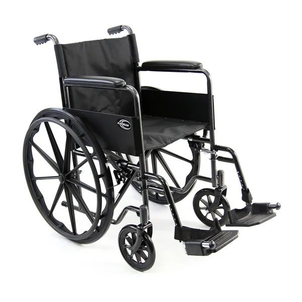 Karman LT-800T 18 inch Seat 34 lbs. Lightweight Steel Wheelchair with Fixed Armrest