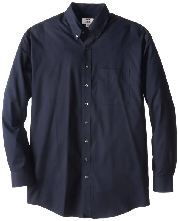 Cutter & Buck Men's Big-Tall Epic Easy Care Fine Twill Shirt - Navy Blue, Large/Tall