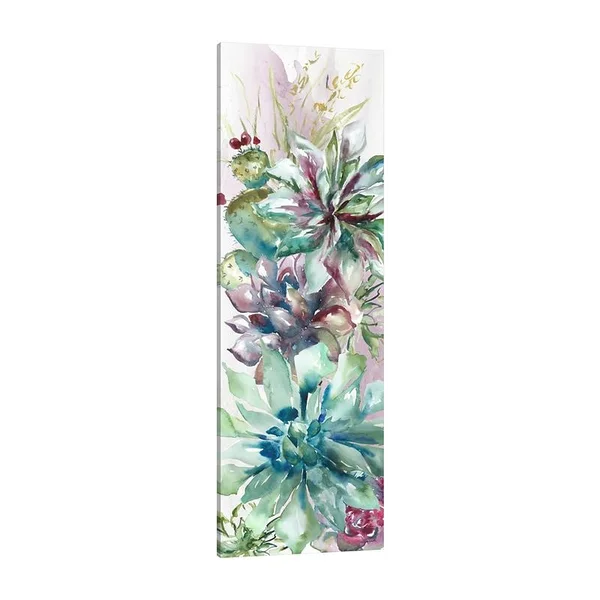Bungalow Rose &Succulent Garden II& Print on Wrapped Canvas - Purple