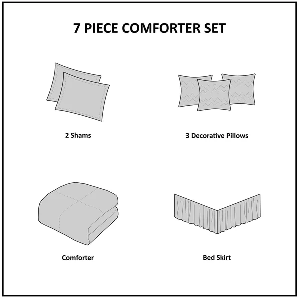 Madison Park Willa 7 Piece Cotton Printed Comforter Set Green, King
