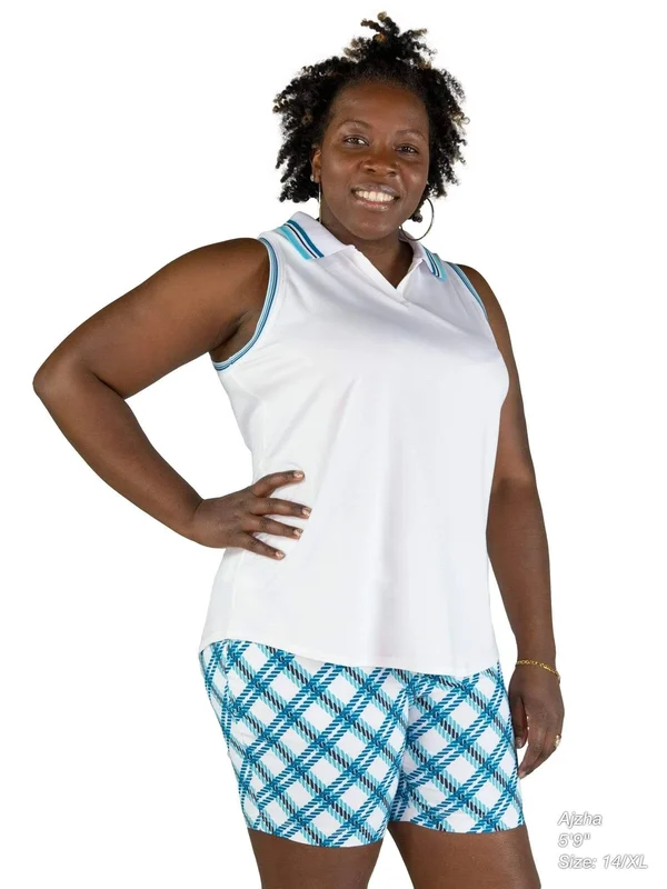 Jofit Women's Cutaway Rib Trim Polo Shirt in White Size X-Small