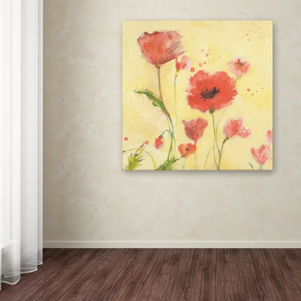 Trademark Fine Art 'Poppy Garden 1' Canvas Art by Sheila Golden, Size: 24x24, Yellow
