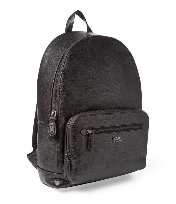 Polo Ralph Lauren Pebbled Leather Backpack - Black