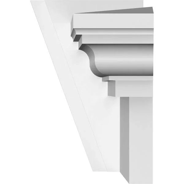 139 inch Bottom Width x 145 1/4 inch Top Width x 9 inchh x 1 inchp Traditional Crosshead w/ Deco Keystone