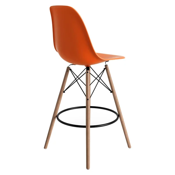 Paris-counter Stools, Natural Finished Legs, Orange