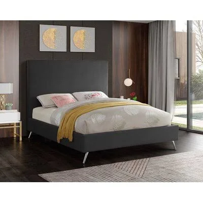 Lavaca Upholstered Platform Bed Mercer41 Color: Gray - Size: Twin