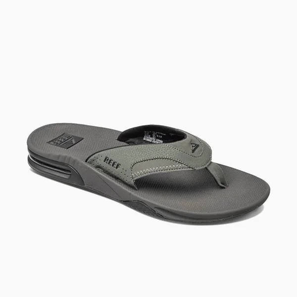 Reef Fanning Flip Flops - Grey/Black - 5