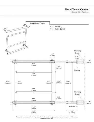Gatco Latitude II Towel Rack, Satin Nickel