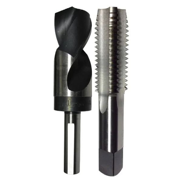 Qualtech POU1-3/8-6 1-3/8x22-6 HSS Plug Tap and 1-7/32x22 HSS 1/2x22 Shank Drill Bit