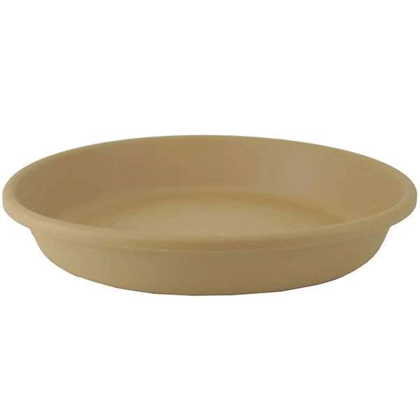 HC Companies Classic 24 inch Round Flower Pot Plant Saucer, Sandstone (4 Pack)