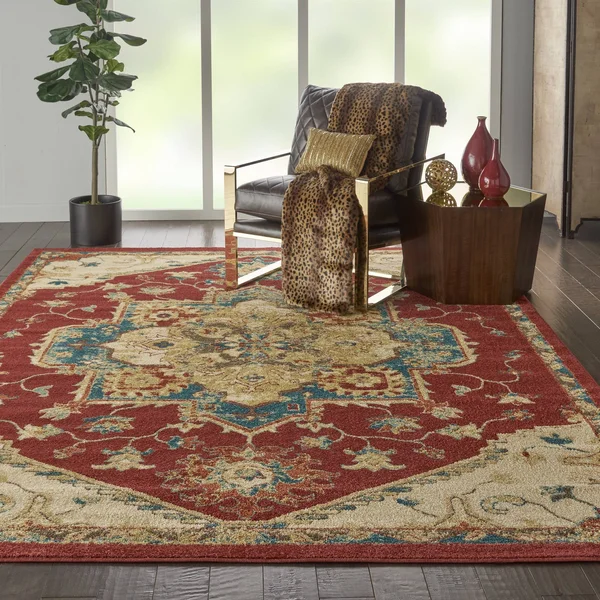 Nourison Traditional Vintage TRV01 Red Area Rug - 8&x 11&