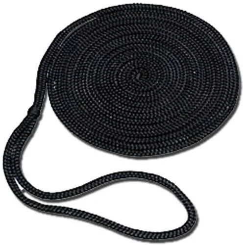Cwc Double Braid Nylon Dock Line - 5/8' x 25 ft., Black 350644