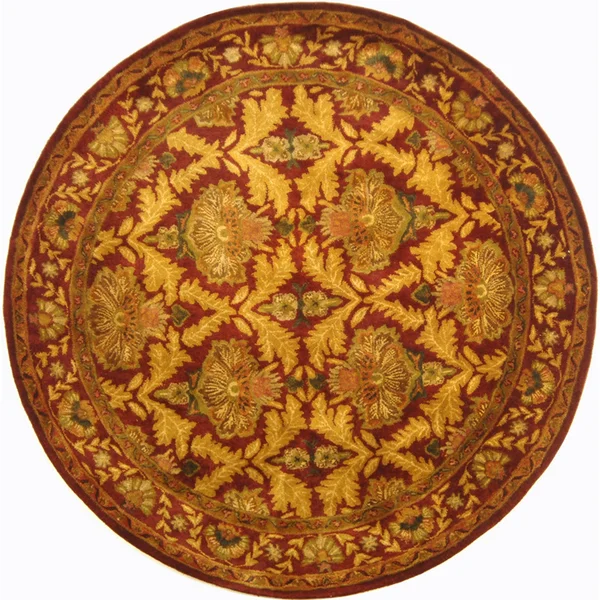 Safavieh Antiquity At54 Wine/Gold 5& x 5& Round Area Rug