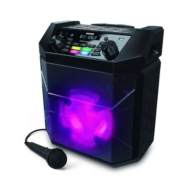 Ion Audio Party Boom FX High-Power Bluetooth-Enabled Rechargeable Speaker with Lights