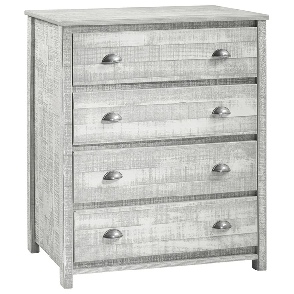 Alaterre Furniture Rustic 4-Drawer Chest, Rustic Gray