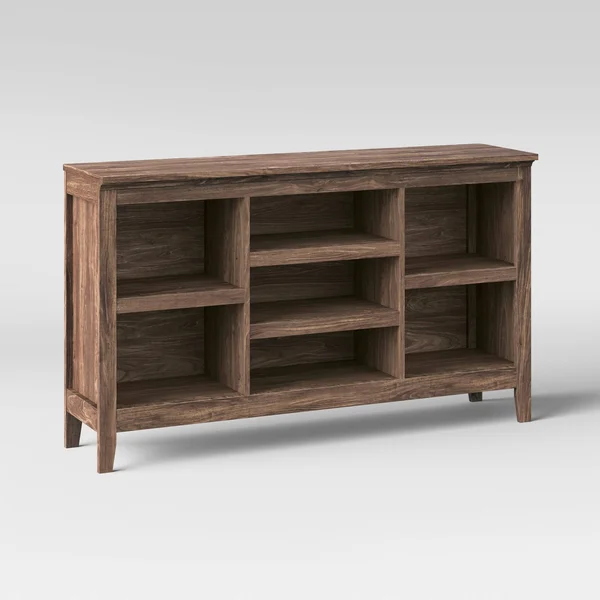 32x22 Carson Horizontal Bookcase with Adjustable Shelves Walnut Brown - Threshold
