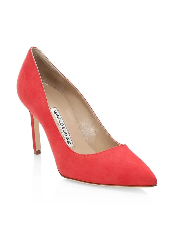 Manolo Blahnik Women's Bb 90 Suede Pumps - Navy - Size 9.5