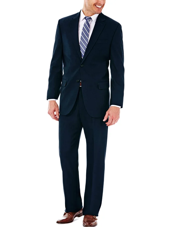 J.M. Haggar Premium Stretch Classic Fit Suit Jacket, 42 Long, Blue